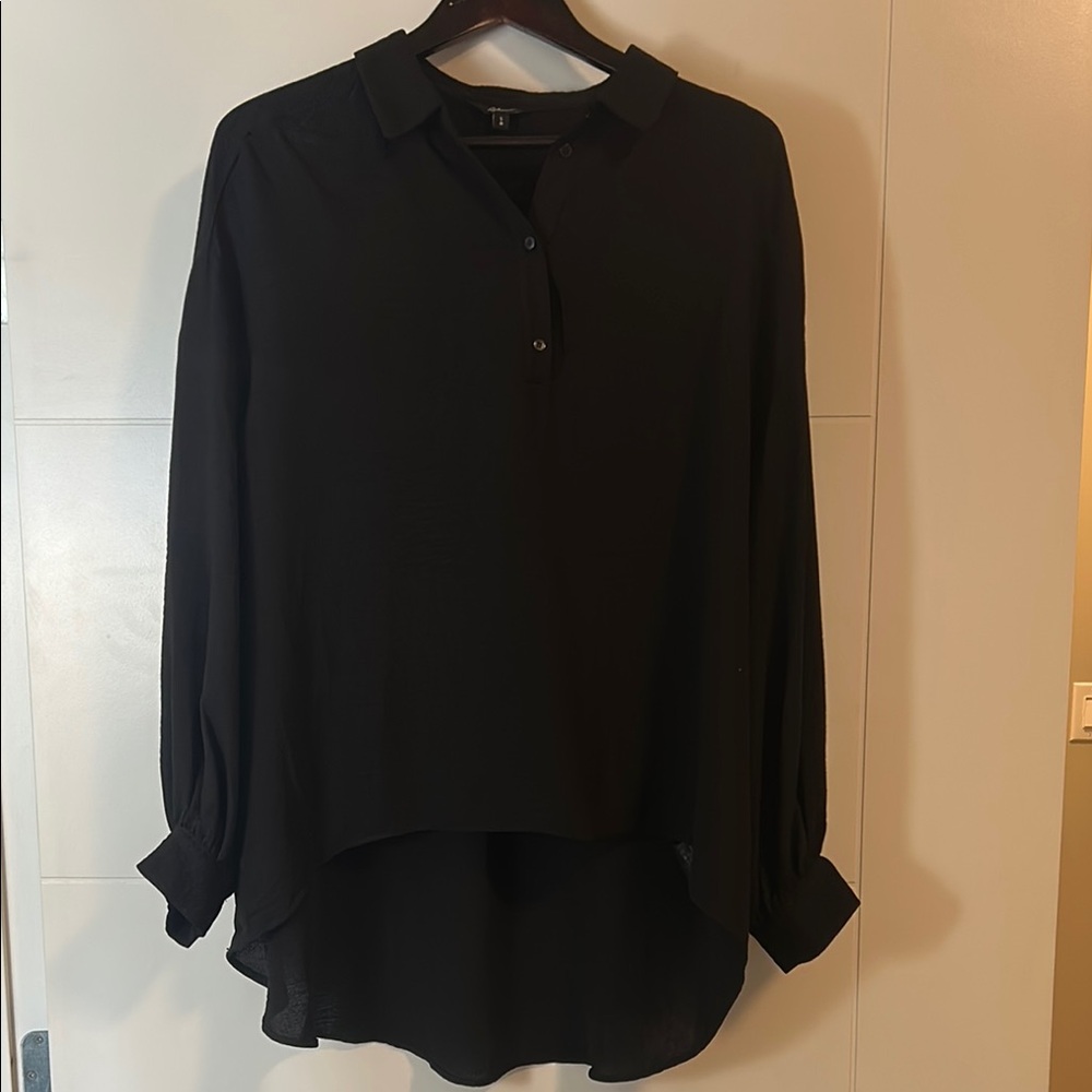 Reitmans Black Blouse with Button Detail